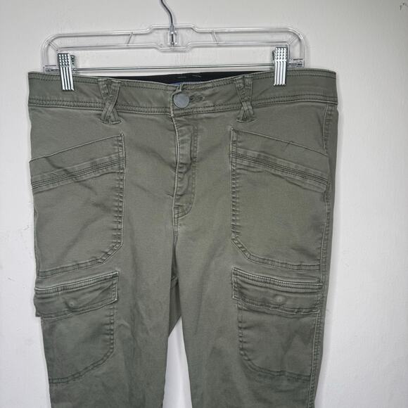 Democracy Absolution Cargo Pants Size 12 Olive Green Utility Stretch Casual - Picture 3 of 10